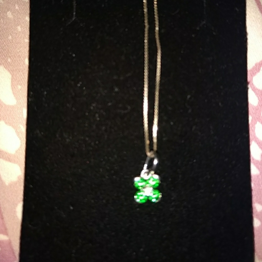 925 Sterling Silver emerald necklace